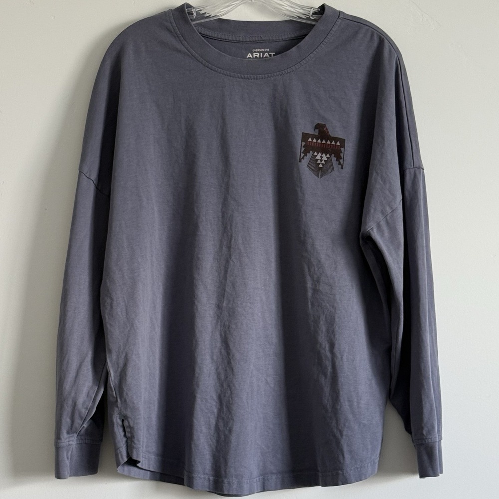 Ariat Graphic Tee Womens L Long Sleeve Aztec Southwestern Eagle